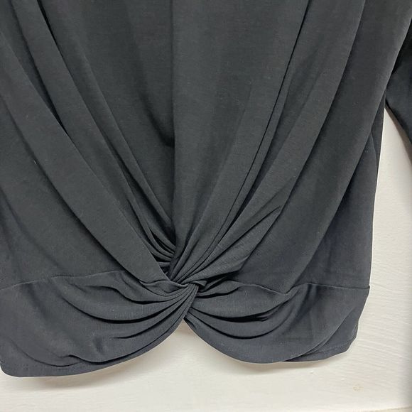 Joy Lab Womens Athletic Workout Shirt Top Black Twist-Front Long Sleeve Size L - Picture 4 of 4
